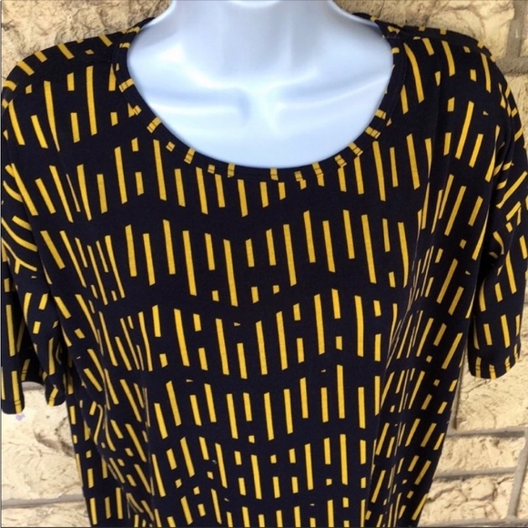 LulaRoe Tunic To blue Yellow Size XXS oversize - Picture 4 of 11